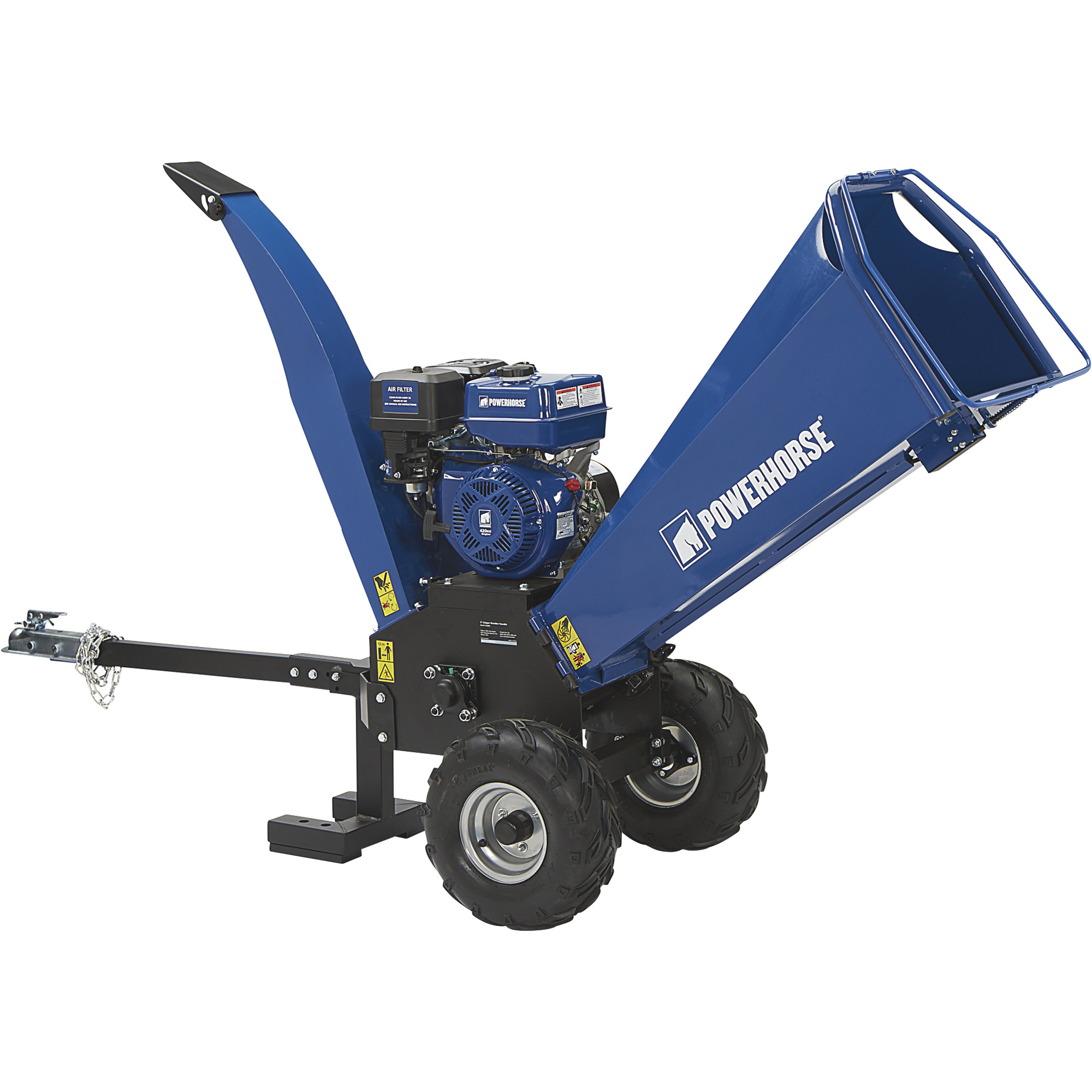 Powerhorse Towable Wood Chipper + Shredder, 420cc OHV Engine, 5in